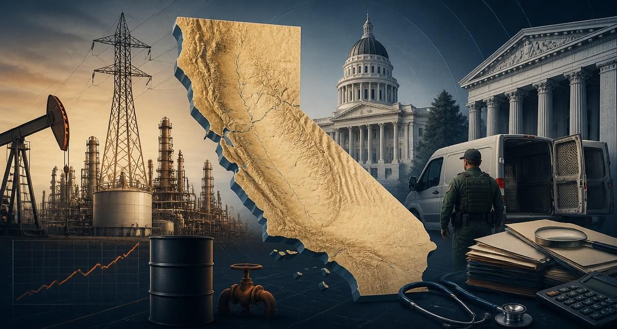 AI-generated editorial graphic for California in Focus