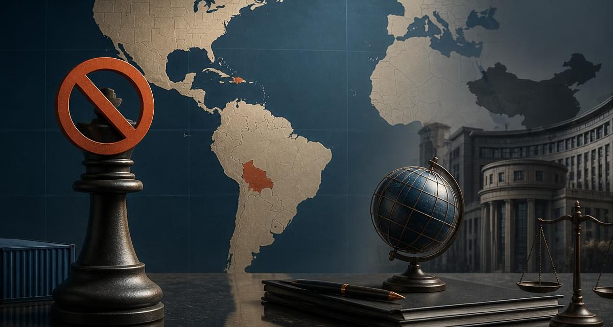 AI-generated editorial graphic for China Sanctions Two Western Hemisphere Ministers Over Taiwan Ties
