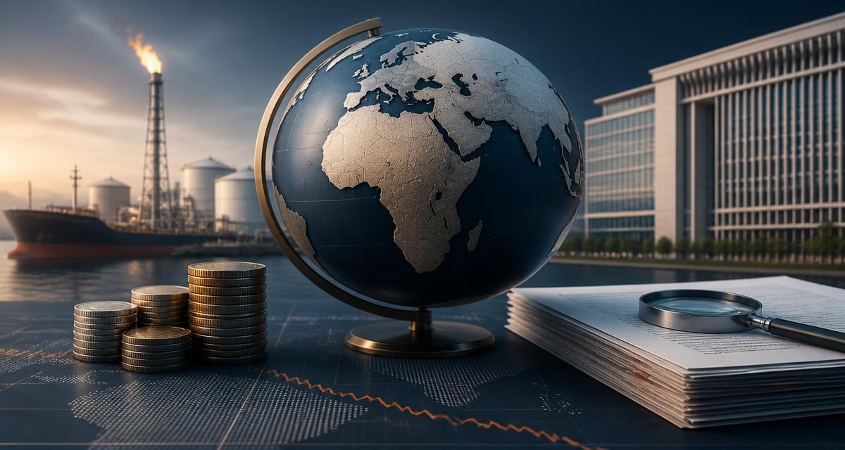 AI-generated editorial graphic for Global Finance Meetings Approach Under Energy and Debt Pressure