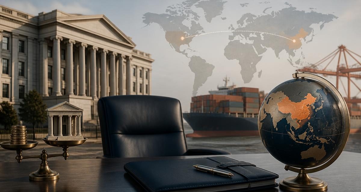 AI-generated editorial graphic for Treasury Adds a Currency-Policy Adviser