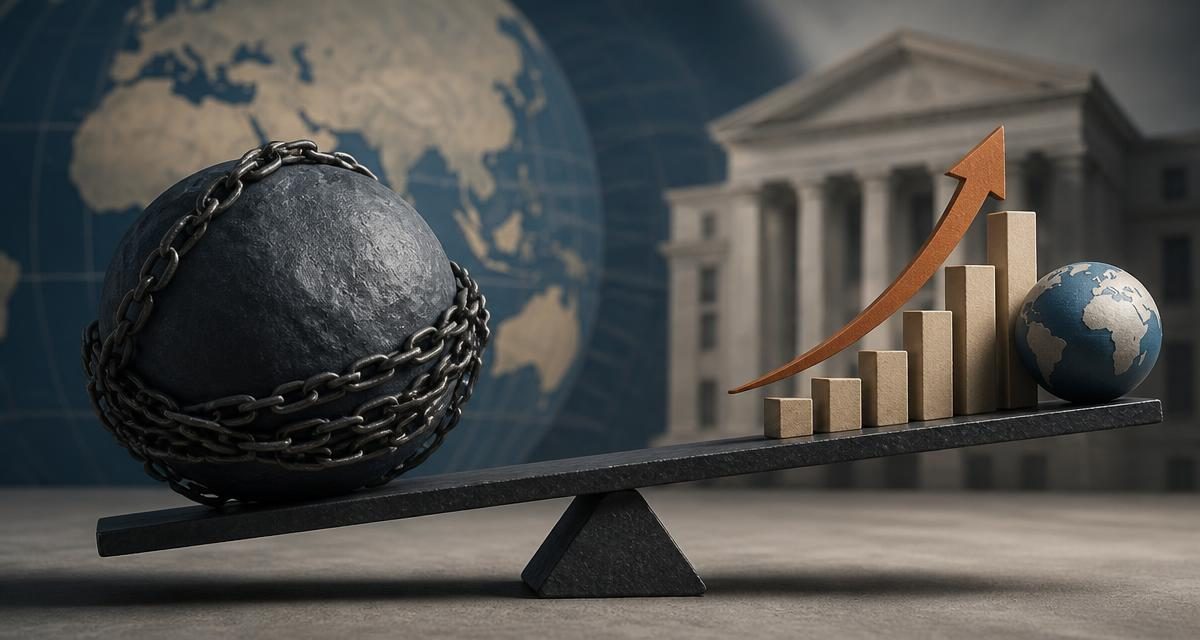 AI-generated editorial graphic for IMF Says Growth Alone Will Not Put U.S. Debt on a Sustainable Path