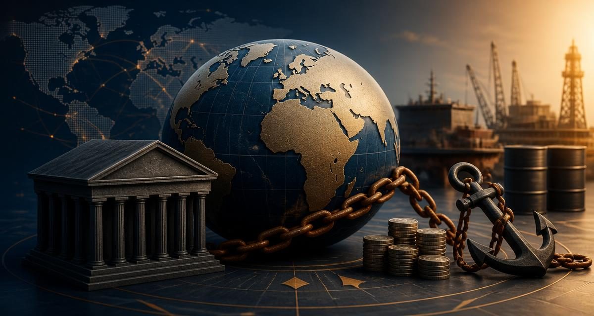 AI-generated editorial graphic for Global Finance Meetings Approach Under Energy and Debt Pressure